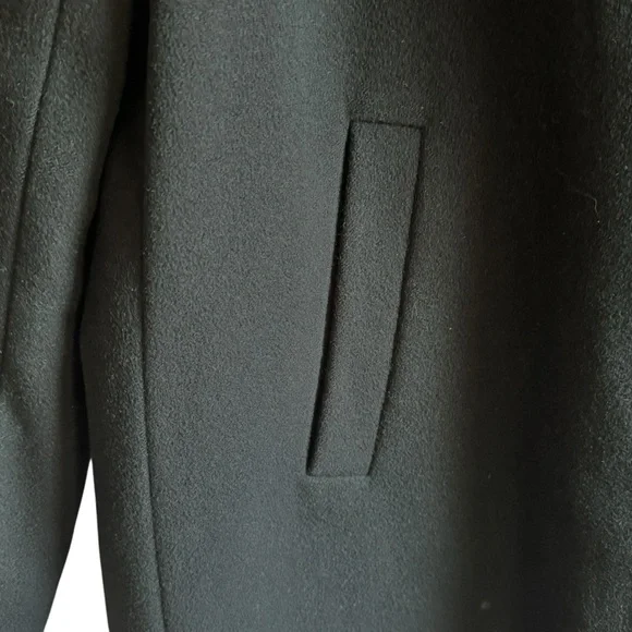 Gallery Wm’s XL Black Winter Coat 80% Wool Single Breast Detachable Hood - Picture 5 of 13